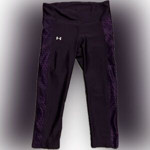 Under Armour Heatgear Dark Purple Compression Capri Pants Size S